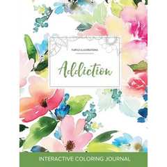 Adult Coloring Journal: Addiction (Turtle Illustrations, Pastel Floral)