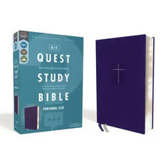 Niv, Quest Study Bible, Personal Size, Leathersoft, Blue, Comfort Print: The Only Q and A Study Bible