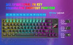 Mambasnake X Ziyou Lang Wireless Rgb Keyboard & Mouse Combo, 64-Key Compact