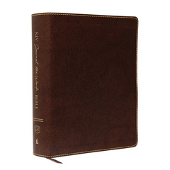 KJV, Journal the Word Bible, Large Print, Bonded Leather, Brown, Red Letter Edition: Reflect, Journal, or Create Art Next to Your Favorite Verses